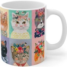 St. Morritz Beyaz Porselen Kedili Mug Kupa