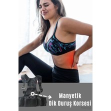 St. Morritz Spor Manyetik Dik Duruş Korsesi Bel Omuz Kamburluk Önleyici Sırt Kemeri Aparatı