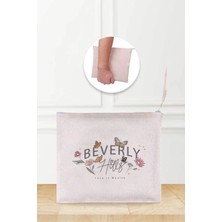 St. Morritz Beverlyhills Desenli Keten Makyaj Çantası