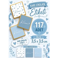 Yeap Office Kişiye Özel Isimli Kare Çikolata Etiketi Yapışkanlı 117 Adet (3,5x3,5 Cm) No:14