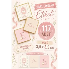 Yeap Office Kişiye Özel Isimli Kare Çikolata Etiketi Yapışkanlı 117 Adet (3,5x3,5 Cm) No:13