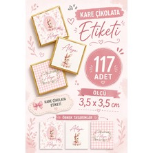 Yeap Office Kişiye Özel Isimli Kare Çikolata Etiketi Yapışkanlı 117 Adet (3,5x3,5 Cm) No:4