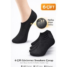 Worthy Socks 6'lı Unisex Pamuklu Yıkamalı Nefes Alan Sneakers Görünmez Çorap 6 Çift
