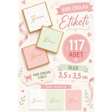 Yeap Office Kişiye Özel Isimli Kare Çikolata Etiketi Yapışkanlı 117 Adet (3,5x3,5 Cm) No:9