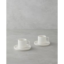 St. Morritz Porselen 4 Parça 2 Kişilik Kahve Fincan Takımı 90 ml Beyaz