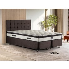 Niron Yatak Niron King Yatak Seti 150x200 Çift Kişilik Yatak Baza Başlık Takımı Füme