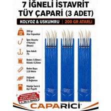 Çaparici 7 Iğneli Istavrit-Uskumru-Kolyoz Tüy Çapari(3 Adet)4 Numara Iğne 200 gr Atarlı