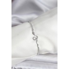 Inure Jewelry Yılan Model Zirkon Taşlı Gümüş Renk Pirinç Su Yolu Kadın Bileklik