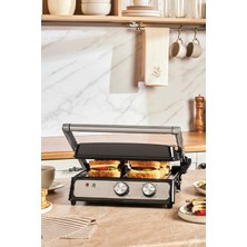 St. Morritz Inox Press Izgara ve Tost Makinesi 2000W 4 Dilim Kapasiteli