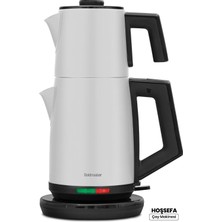 St. Morritz Hoşsefa Inci Beyazı 2200 Watt Paslanmaz Damlatmayan Çelik Çay Makinesi ve Su Isıtıcısı
