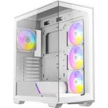 Antec C3 Argb White 4X120MM Argb Fan Temperli Cam USB Type-C Beyaz Mid Tower Gaming (Oyuncu) Kasa