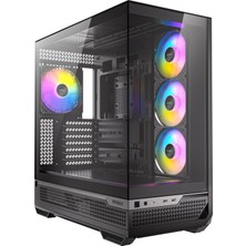 Antec C7 Argb 3X120MM + 1X140MM Argb Pwm Fan Temperli Cam USB Type-C Siyah Mid Tower Gaming (Oyuncu) Kasa