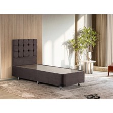 Niron Rama Füme Baza Ve Başlık Seti, Tek Kişilik 80x180 cm Baza Ve Başlık Takımı