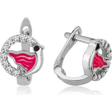 Tienda Elegante Gümüş Kuş Çocuk Küpesi