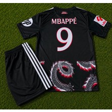 Candy Cup R. Madridd 2024/25 Sezon Dragon Desenli Kylian Mbappe Çocuk Forma 2 Li Set (Arma-Black-Red)