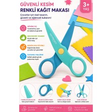 ArtMaster Yeşil Mavi Kağıt Makası 1 Adet Keyroad Plastik Küt Uç Korumalı Okul Makası Çocuk Makası Okul Öncesi Kreş Ana Sınıfı
