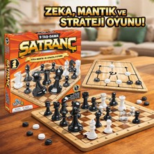 St. Morritz Ahşap Satranç Dokuztaş Dama 3 Oyun 1 Kutuda Okul Kreş Anaokulu Yaz Okulu Etkinlik