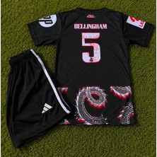 Candy Cup R. Madridd 2024/25 Sezon Dragon Desenli Bellıngham Çocuk Forma 2 Li Set (Arma-Black-Red)