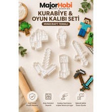 Major Hobi Minecraft Kurabiye Kalıbı 5li Set  Şeker Hamuru, Oyun Hamuru ve Fondan Kalıbı