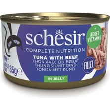 Schesir Jelly Ton Balıklı ve Sığır Etli 85 gr Yetişkin Konserve Kedi Maması