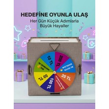 Astraltech Şans Çarklı Hediyelik Tasarruf Kutusu Eğlenceli Para Biriktirme Oyun Dekoratif Ahşap Kumbara