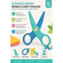 Artlantis Renkli Kağıt Makası 1 Adet Keyroad Plastik Küt Uç Korumalı Okul Makası Çocuk Makası Okul Öncesi Kreş Ana Sınıfı