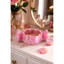 Fao Shop 7 - 24  Geometrik Şeker Form Pembe Mini Sunumluk Takı Kabı Masaüstü Düzenleyici Obje - Pembe