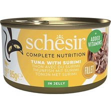 Schesir Jelly Ton Balığı ve Surimi Jöle Içinde Yetişkin Kedi Konservesi 85G