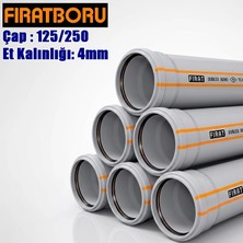 Fırat 125/250MM Dublex Pvc Atık Su Borusu 4mm Et Kalınlığı, 1 Adet