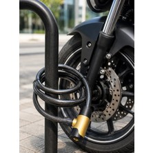 200 cm Uzun Çelik Kablo Kilidi Dayanıklı Anahtarlı Motor ve Bisiklet Kilidi
