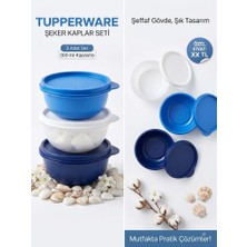 Tupperware Şeker Kaplar 3'lü Saklama Kabı Seti 300 ml - Mavi / Lacivert / Şeffaf