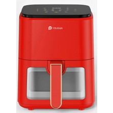 St. Morritz Kırmızı 3.5l Air Fryer, Sağlıklı ve Pratik Pişirme Cihazı