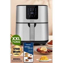 St. Morritz Brenda 7 Litre Inox Geniş Hazneli Xxl Dokunmatik 8 Ön Ayarlı Airfryer Sıcak Hava Fritözü