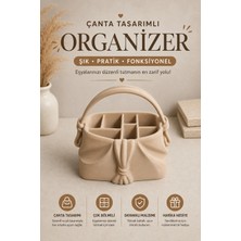 Fao Shop 7 - 24  Makyaj Organizeri Çanta Tasarımlı Kozmetik Düzenleyici Takı ve Masaüstü Organizer Bej
