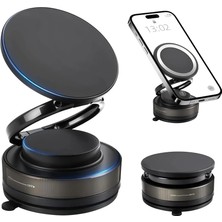 Qozie Vakum Tabanlı 360° Dönebilen Manyetik Araç Içi Telefon Tutucu - Magsafe Uyumlu