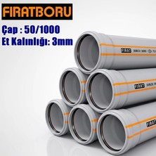Fırat 50/1000MM Dublex Pvc Atık Su Borusu, 3mm Et Kalınlığı, 1 Adet