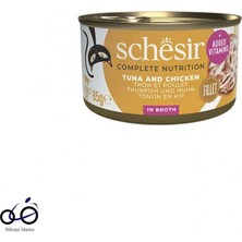 Schesir Ton Balıklı Tavuk Filetolu ve Pirinçli Pişirme Suyunda Yetişkin Kedi Konservesi 85G