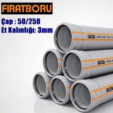 Fırat 50/250MM Dublex Pvc Atık Su Borusu, 3mm Et Kalınlığı, 1 Adet
