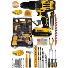 St. Morritz Japon Technology Seri MT-256 1300M Darbeli Lion Çift Akülü Turbo Şarjlı Matkap 99 Parça Setli