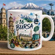 Ajans 313 Ürün Adı Bursa Temalı 16 Plaka Yeşilin Başkenti Seramik Kupa Bardak