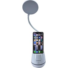 Mcg®kalemlikli Telefon Tutacaklı Şarjlı Dokunmatik 3 Mod Esnek Başlıklı Dimmerli LED Masa Lambası