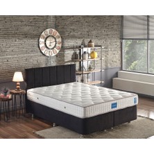 Niron Yatak Niron Juliette 180x200 cm Çift Kişilik Lüks Yatak Seti - Siyah Kumaş Baza, Başlık ve Yatak Takımı