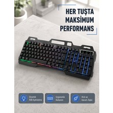 Değirmen Grup Rgb Aydınlatmalı Klavye Mouse Seti – USB Bağlantılı, Türkçe Q, Ayarlanabilir Dpı, Ergonomik Yapı - Lisinya