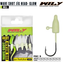 Wily Wave Shot Jighead Glow