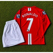Candy Cup Manu 2008 Cristiano Ronaldo Turkuaz Kırmızı Uzun Kol Çocuk Forması