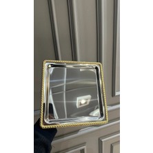 St. Morritz 6 Adet Kare Gold Gümüş Metal Sunum Tepsi