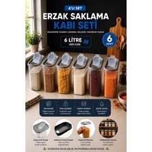 St. Morritz Erzak Bakliyat Kiler Saklama Kabı  6 Adet Set Lüks Şık Kutu Çeyiz Seti 6 Lt Mama Kabı