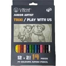 Vincent Trixi Üçgen Jumbo Kuruboya 13'lü 14 Renk