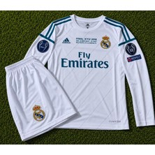 Candy Cup R. Madridd 2018 Cristiano Ronaldo Beyaz Röveşata Uzun Kol Çocuk Forması 2 Li Set