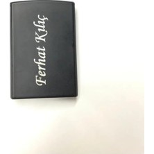 St. Morritz Kişiye Özel Isim Baskılı Yana Kaydırmalı Full Metal Mat Siyah Pürmüzlü Kutulu Çakmak GLY-501